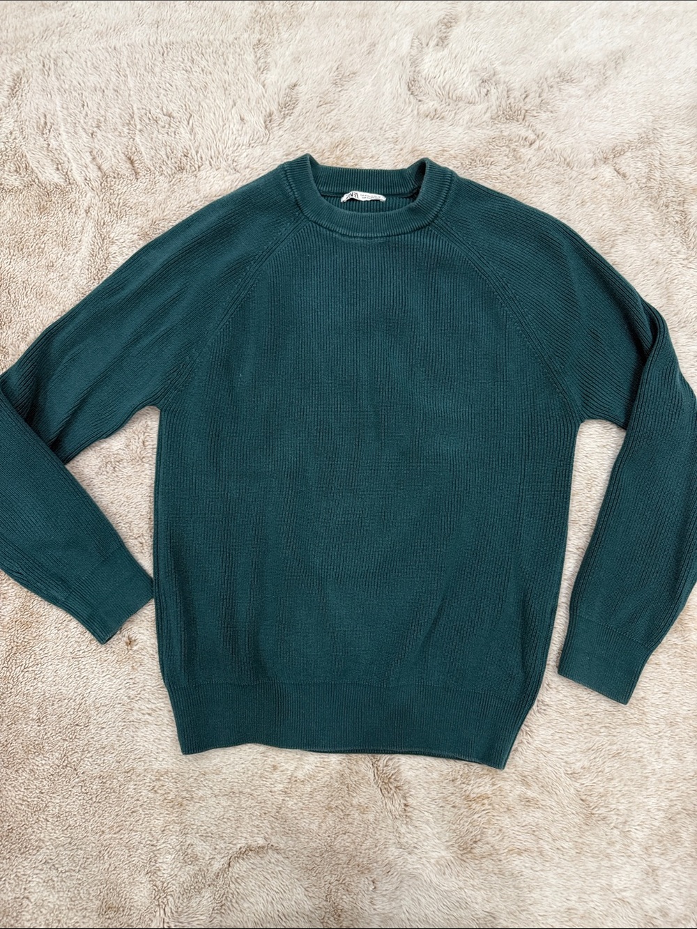 Zara Men's Crewneck Sweater in Deep Teal